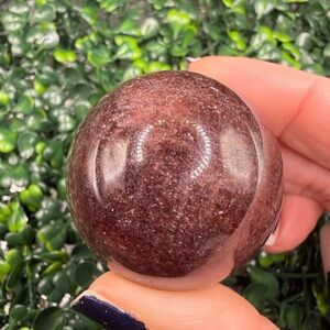 Glittery Strawberry Quartz Sphere